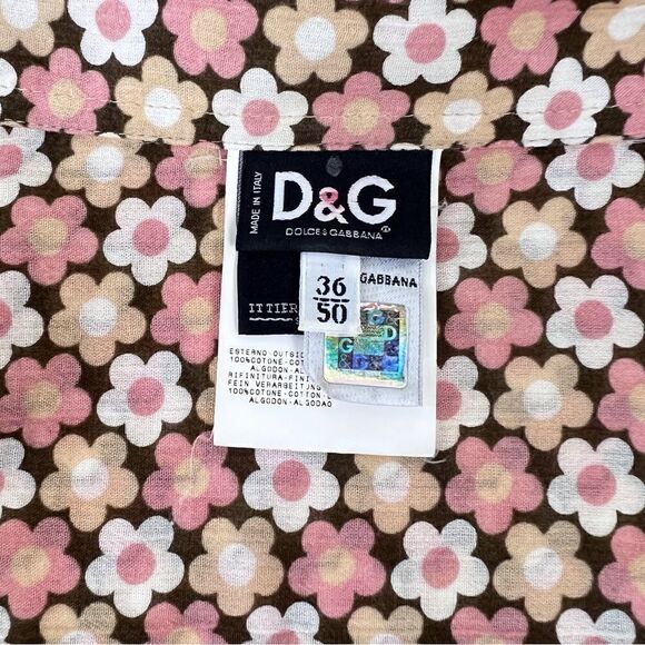 RARE Dolce&Gabbana Long Sleeved Vintage floral blouse 36/50 Italy - Picture 7 of 11